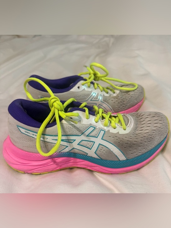 Asics Shoes - ASICS GEL-Excite 7 Running Gray Pink Neon Lime Women’s Athletic Sneakers W6.5